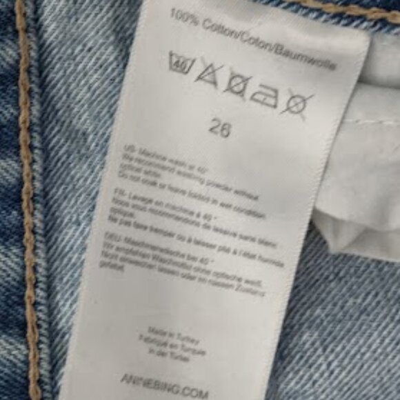 Anine Bing - Distressed Destroyed Jeans | Size 26 Relaxed Fit | Light Wash Blue - Picture 11 of 15